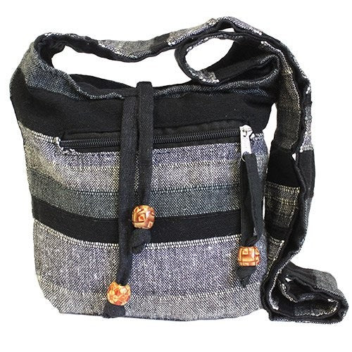 Handmade Eco-Friendly Cotton Nepalese Style Sling Bag - Small / Mountain Granite product packaging on clean background from Quintessential Holistic Health Ltd