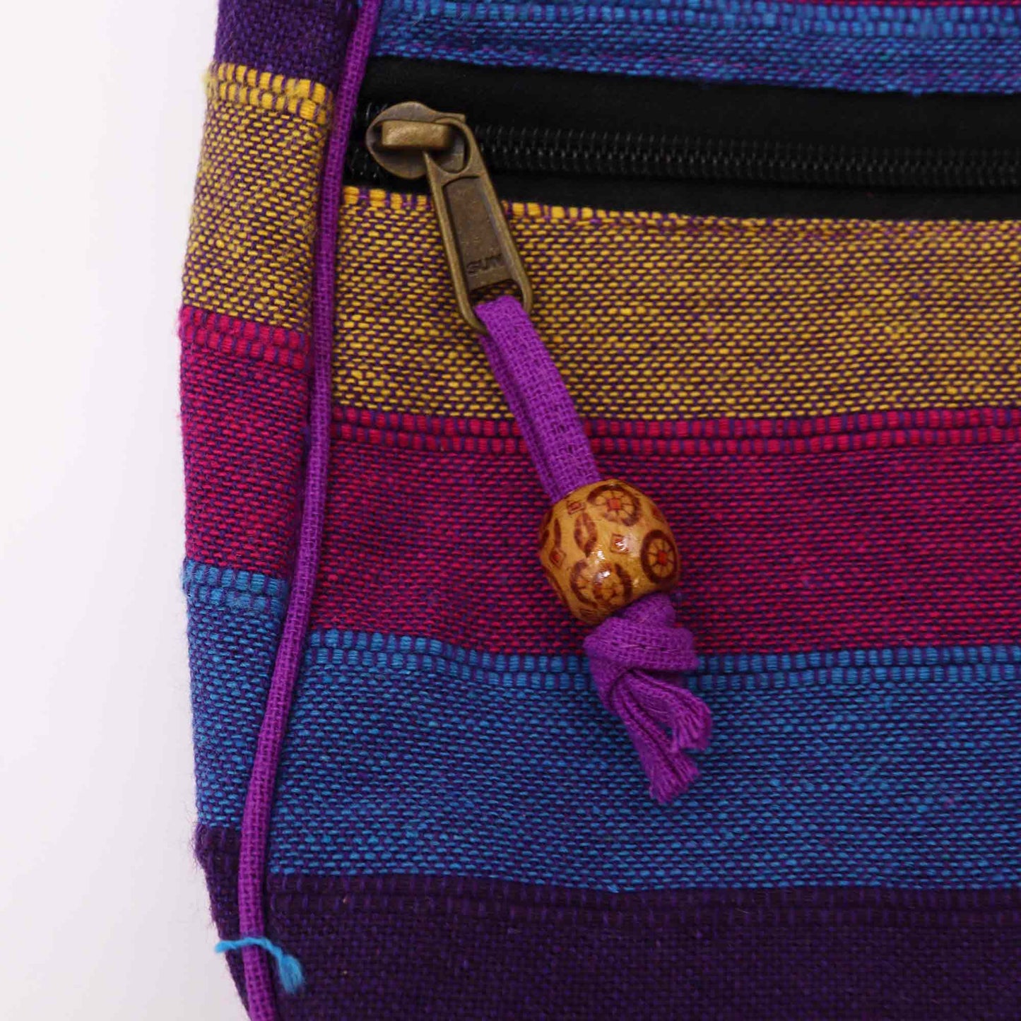 Handmade Eco-Friendly Cotton Nepalese Style Sling Bag with an Adjustable Strap - Large / Wild Flowers product packaging on clean background from Quintessential Holistic Health Ltd