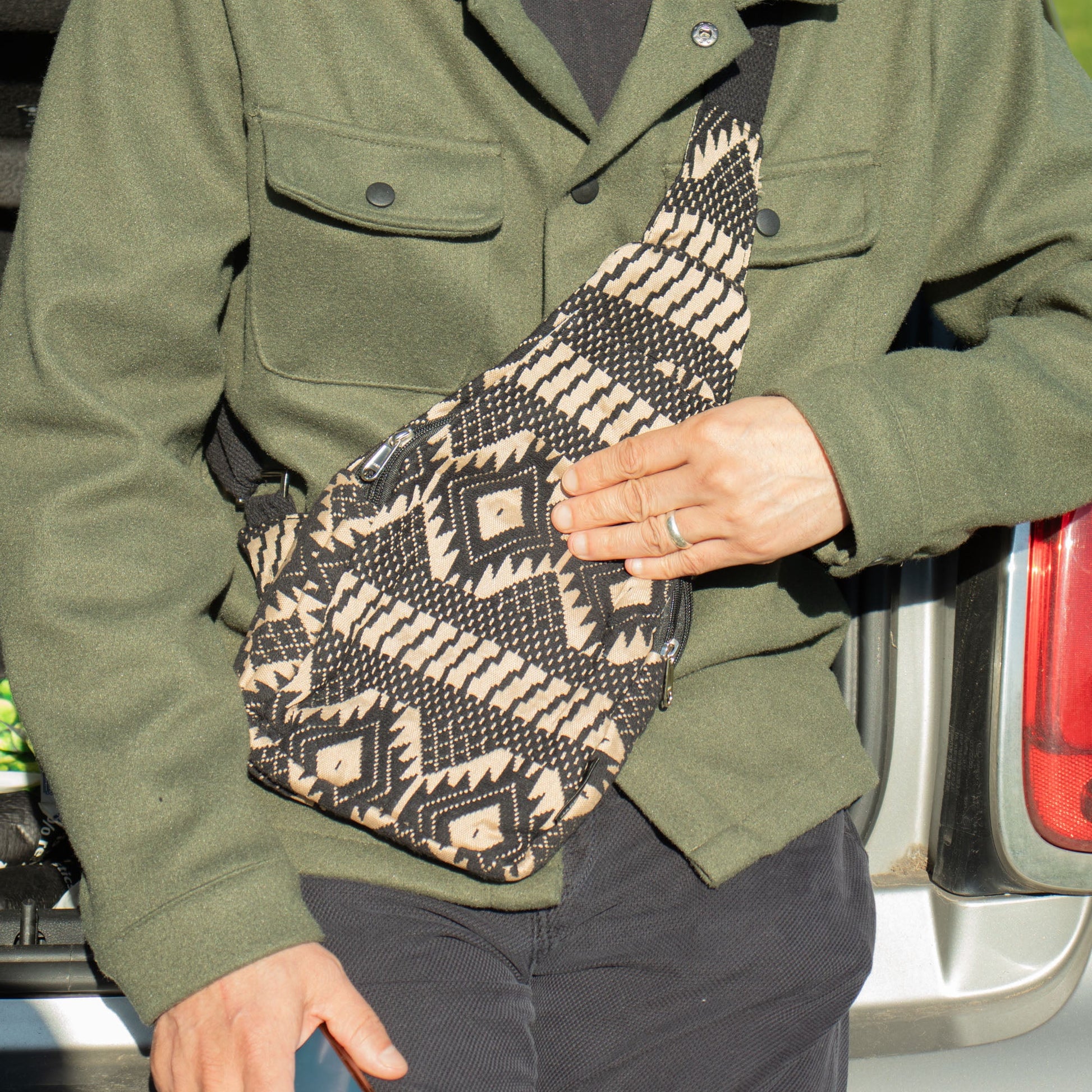 Handmade All Natural Jacquard Desert Loom - Cross Body Bag product packaging on clean background from Quintessential Holistic Health Ltd