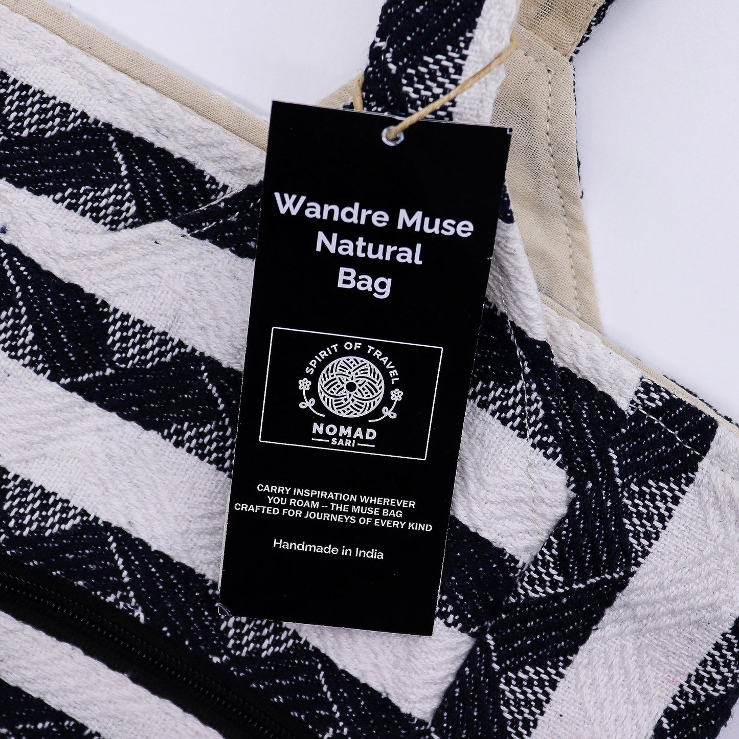 Handmade All Natural Jacquard Atlas Nomad - Wander Muse Bag product packaging on clean background from Quintessential Holistic Health Ltd