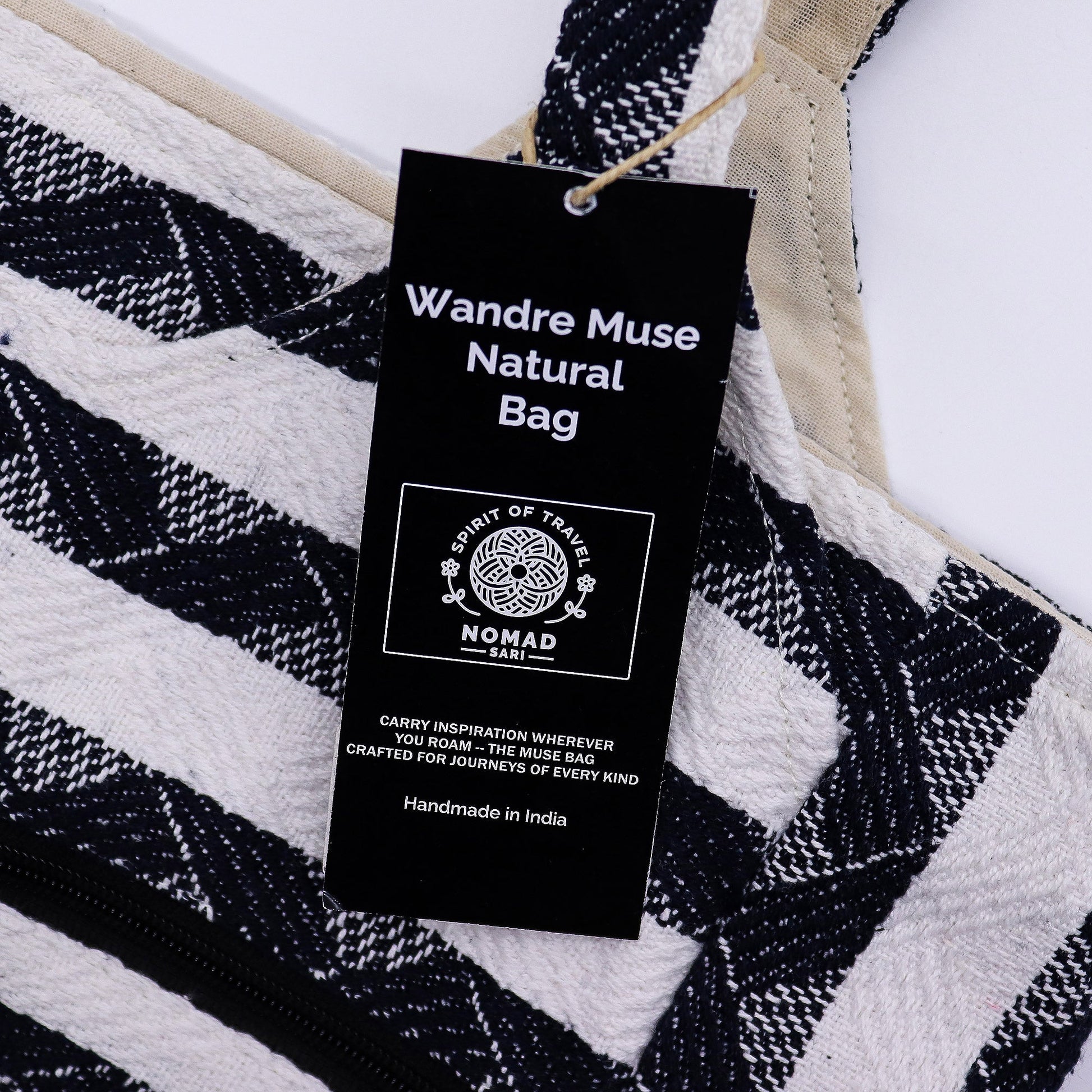 Handmade All Natural Jacquard Atlas Nomad - Wander Muse Bag product packaging on clean background from Quintessential Holistic Health Ltd