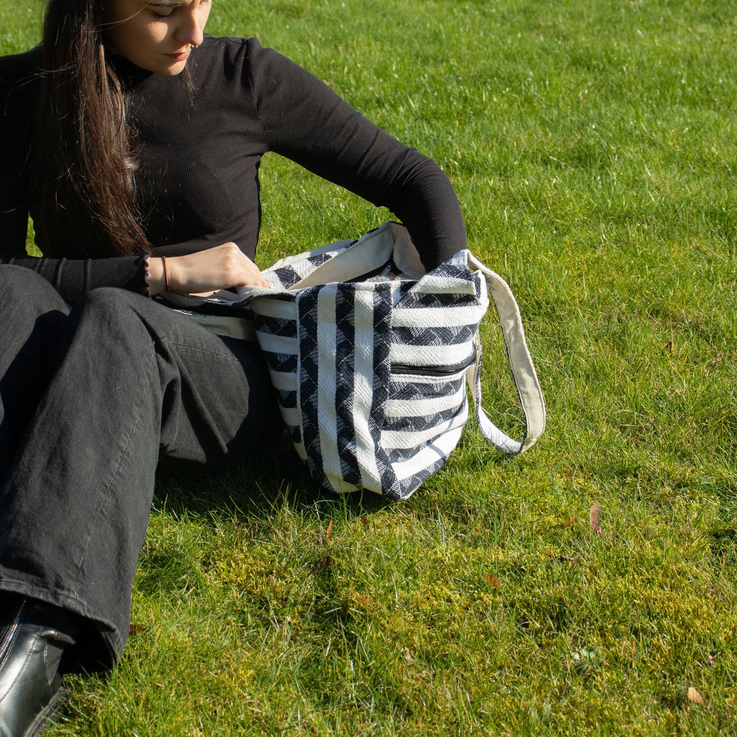 Handmade All Natural Jacquard Atlas Nomad - Wander Muse Bag product packaging on clean background from Quintessential Holistic Health Ltd