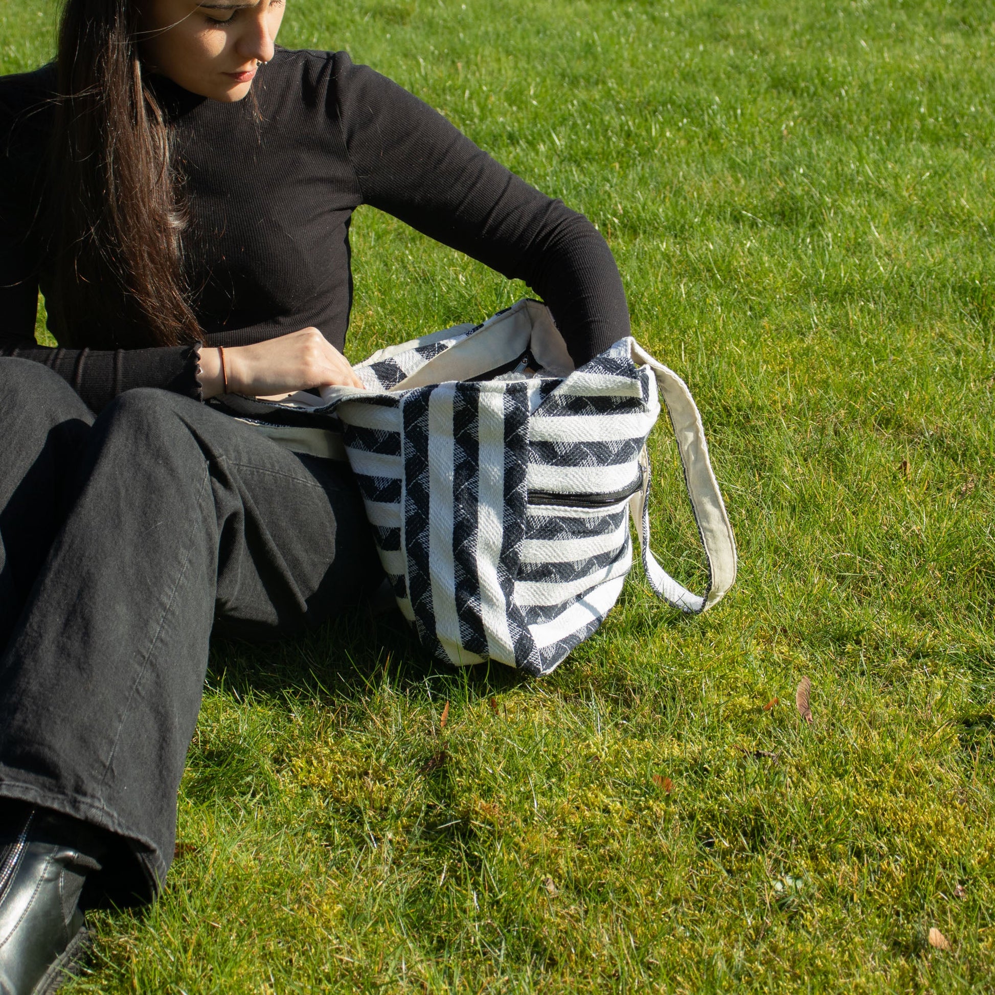 Handmade All Natural Jacquard Atlas Nomad - Wander Muse Bag product packaging on clean background from Quintessential Holistic Health Ltd