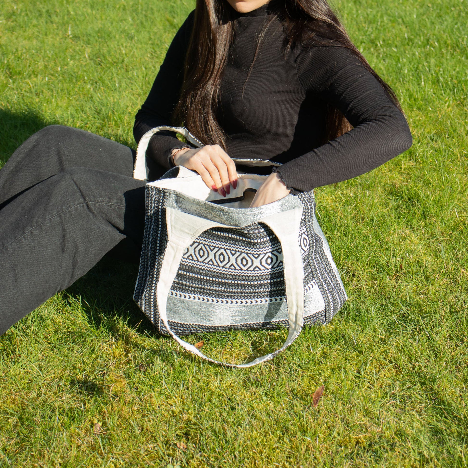 Handmade All Natural Jacquard Urban Caravan - Wander Muse Bag product packaging on clean background from Quintessential Holistic Health Ltd