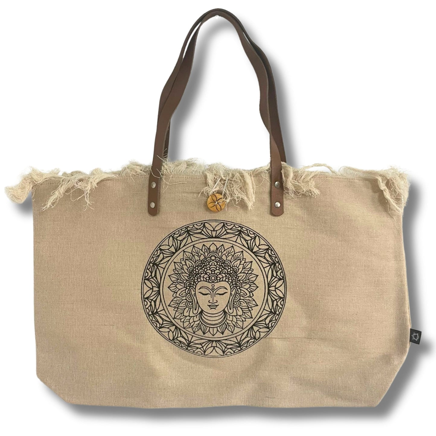 Handmade Eco-Friendly Natural Cotton Tote Bag with Leather Handles - Inspiration product packaging on clean background from Quintessential Holistic Health Ltd