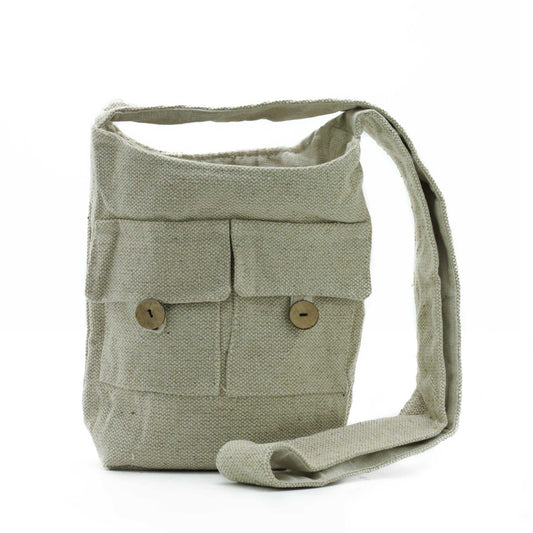 Eco-Chic Cotton Two Pocket Bags - Medium / Natural product packaging on clean background from Quintessential Holistic Health Ltd