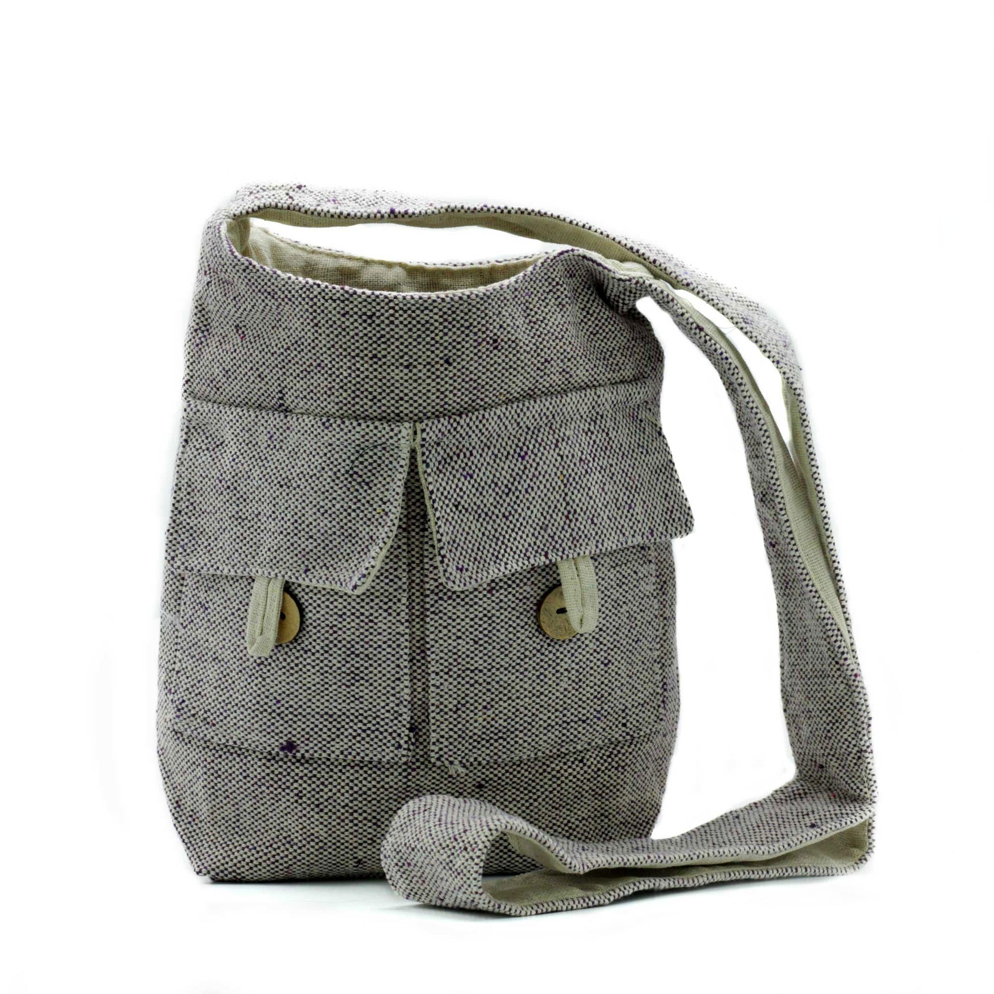 Eco-Chic Cotton Two Pocket Bags - Medium / Lavender product packaging on clean background from Quintessential Holistic Health Ltd