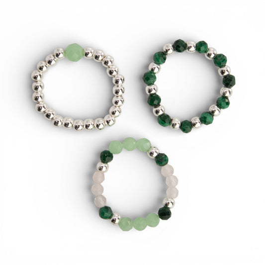 Mystical Nymph Spirit Gemstone 3 Ring Set - Forest Spirit - main product image from Quintessential Holistic Health Ltd UK