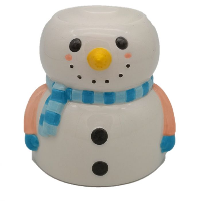 Christmas Ceramic Oil Burner - Snowman product packaging on clean background from Quintessential Holistic Health Ltd