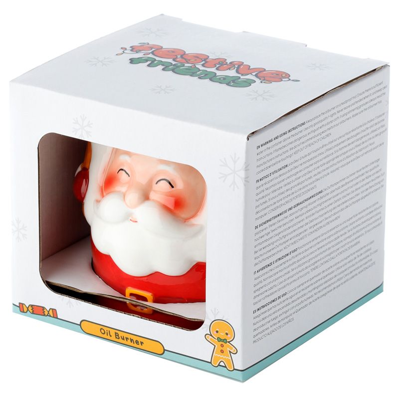 Christmas Ceramic Oil Burner - Santa product packaging on clean background from Quintessential Holistic Health Ltd