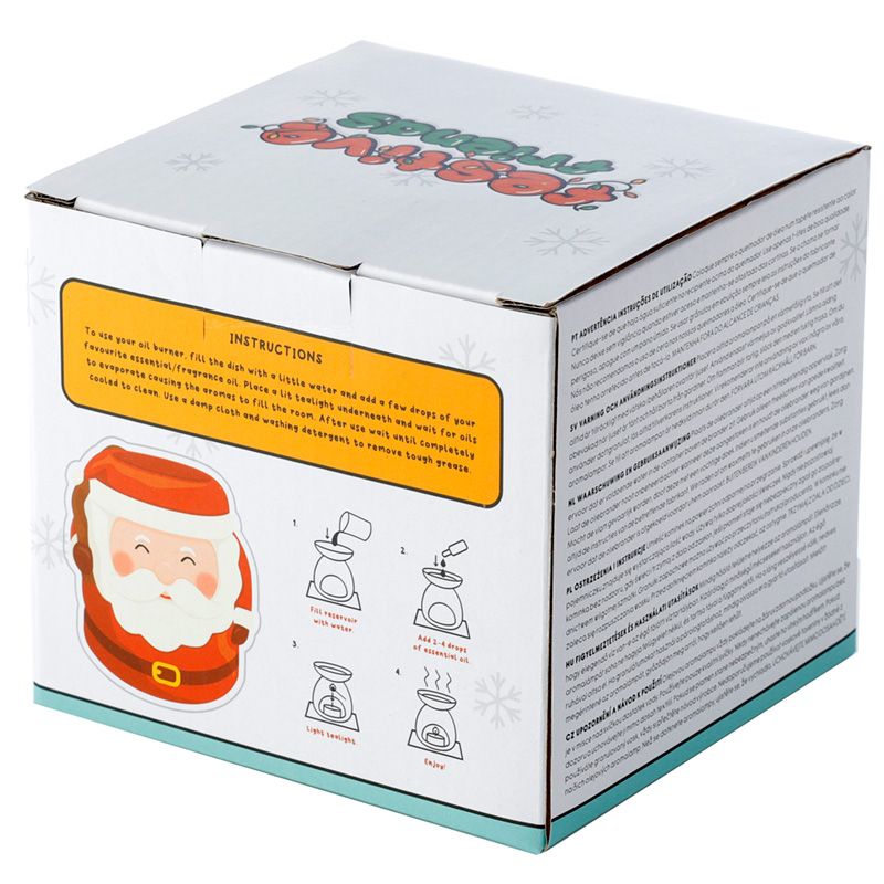 Christmas Ceramic Oil Burner - Santa product packaging on clean background from Quintessential Holistic Health Ltd