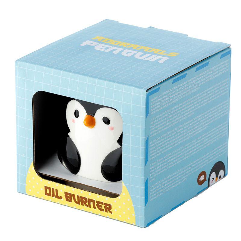 Christmas Ceramic Oil Burner - Penguin product packaging on clean background from Quintessential Holistic Health Ltd
