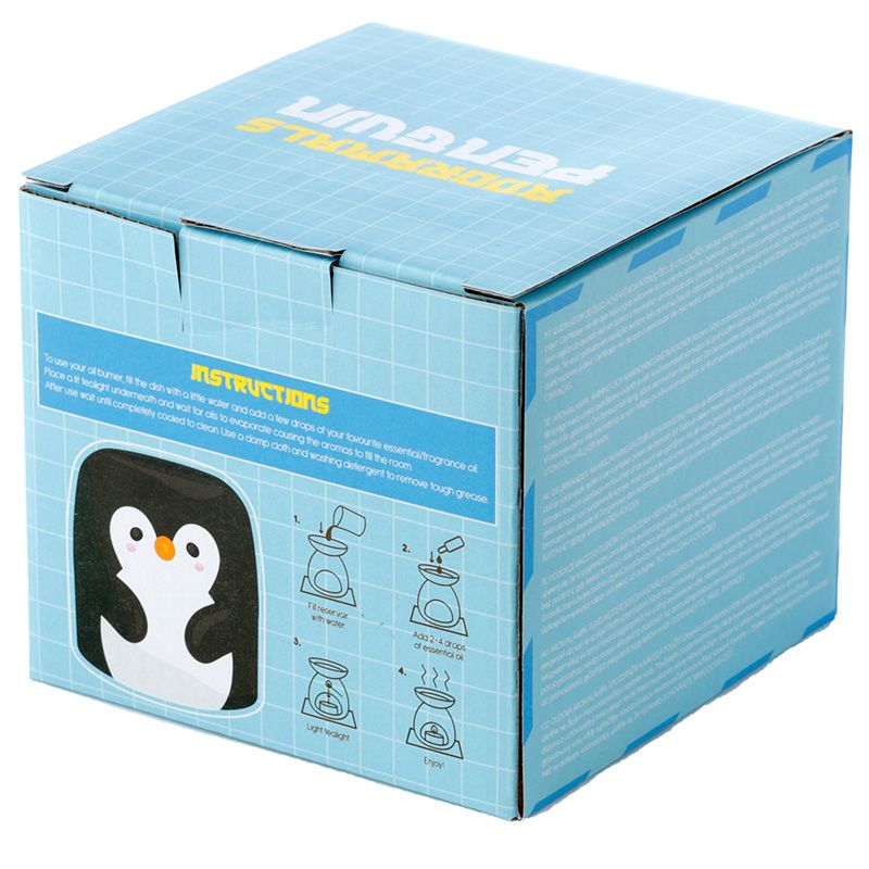 Christmas Ceramic Oil Burner - Penguin product packaging on clean background from Quintessential Holistic Health Ltd