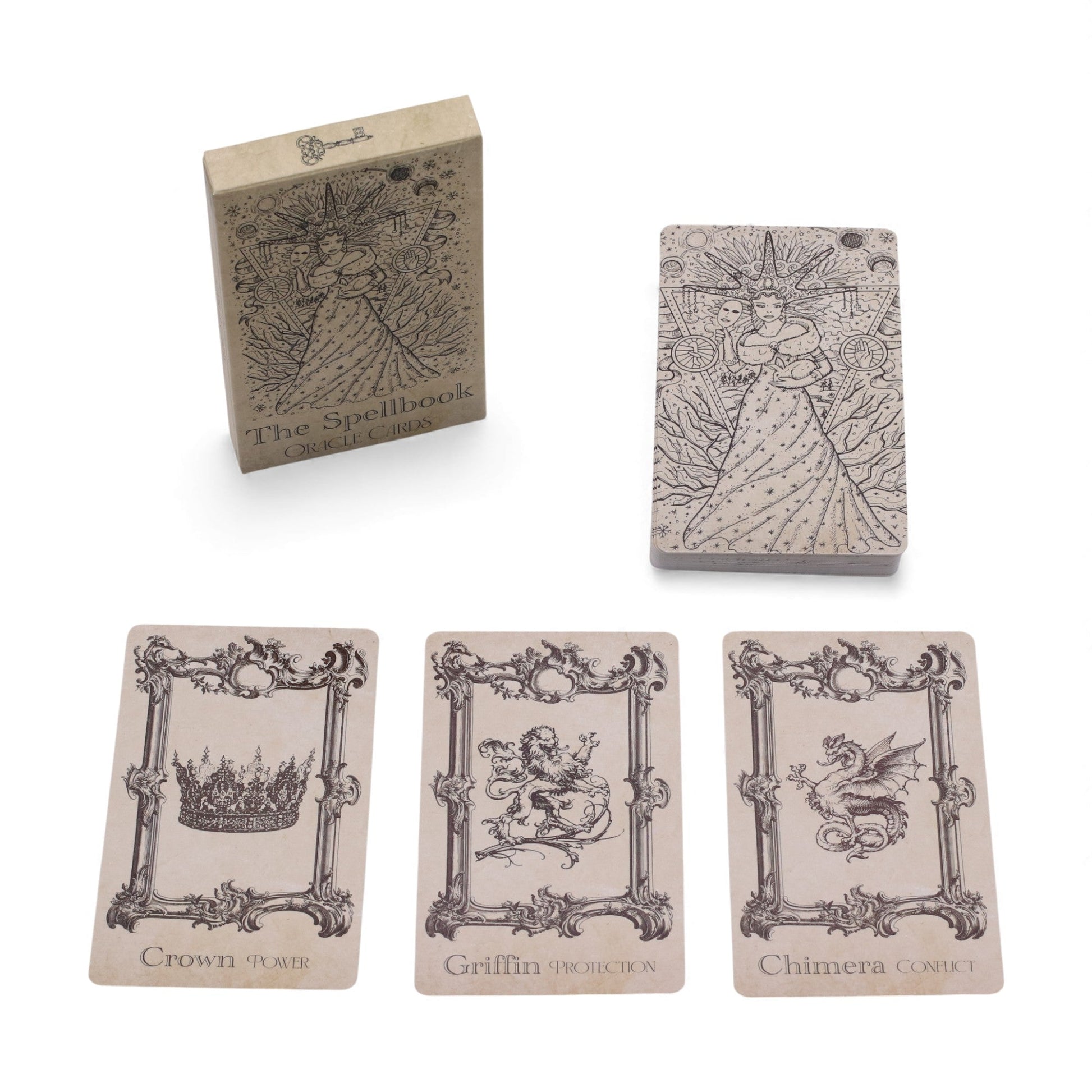 Oracle Cards - The Spellbook / Witchcraft product packaging on clean background from Quintessential Holistic Health Ltd