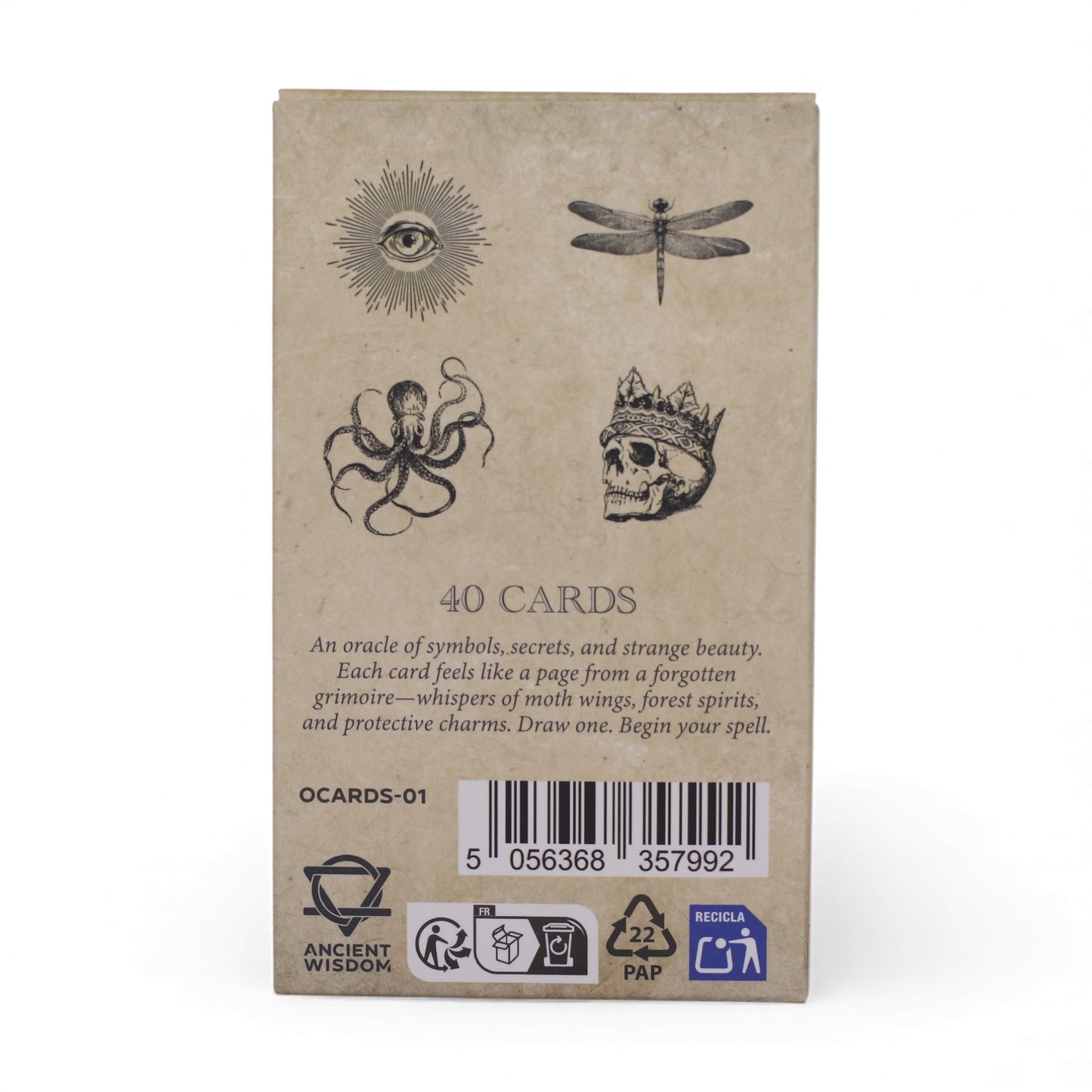 Oracle Cards - The Spellbook / Witchcraft product packaging on clean background from Quintessential Holistic Health Ltd