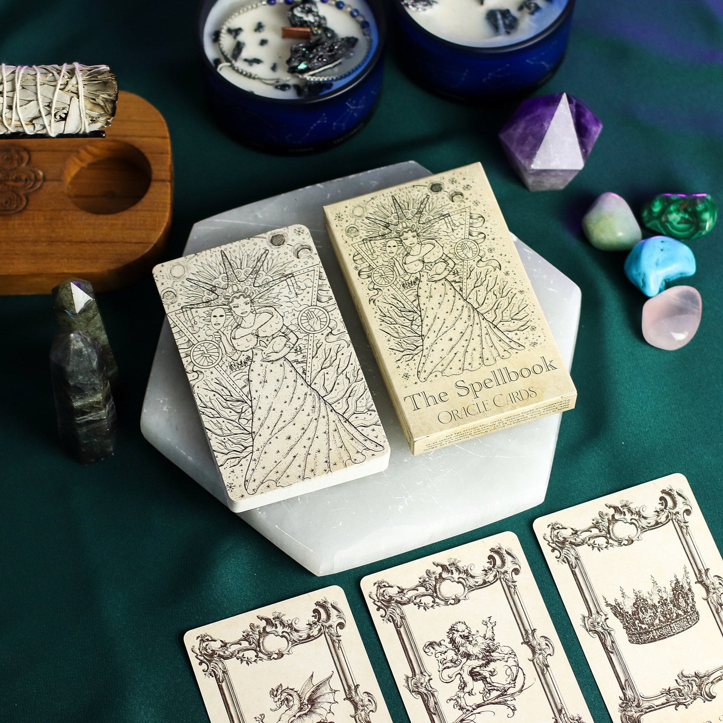 Oracle Cards - The Spellbook / Witchcraft product packaging on clean background from Quintessential Holistic Health Ltd