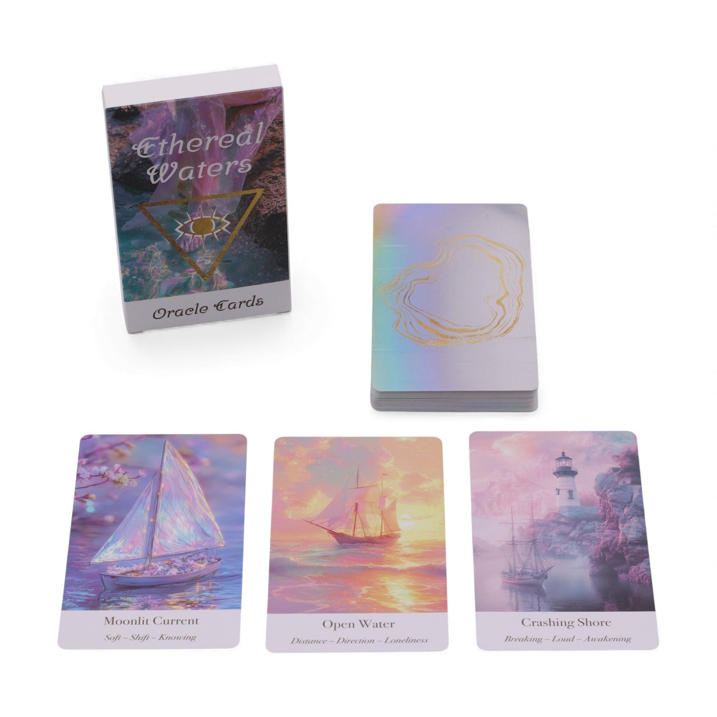 Oracle Cards - Ethereal Waters / Sirens and Moonlight product packaging on clean background from Quintessential Holistic Health Ltd