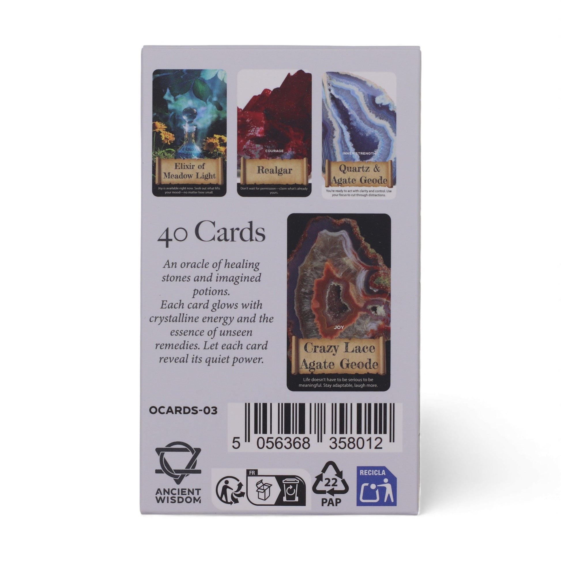 Crystals & Elixirs Oracle Cards – Crystals and Elexirs / Healing Energy product packaging on clean background from Quintessential Holistic Health Ltd