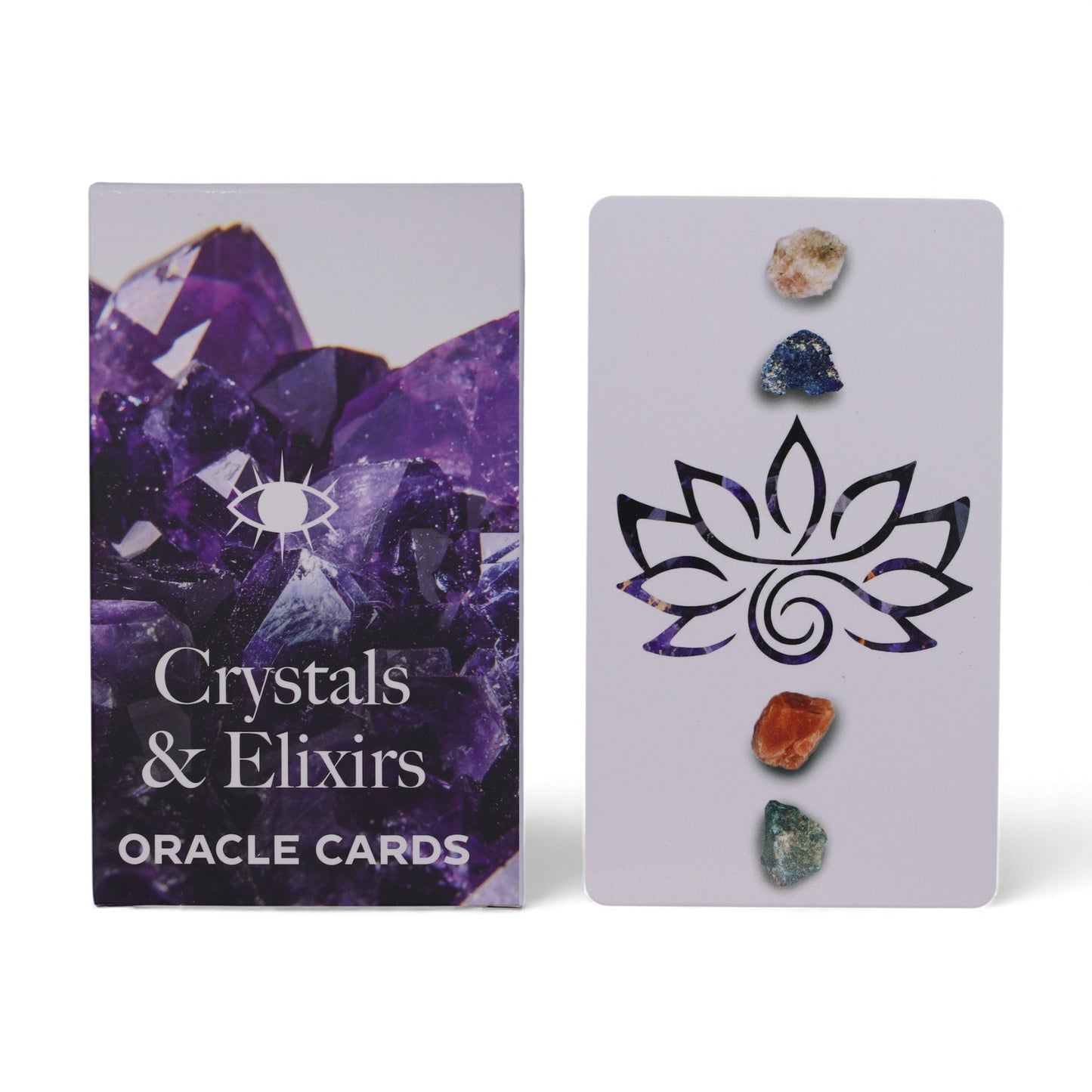 Crystals & Elixirs Oracle Cards – Crystals and Elexirs / Healing Energy product packaging on clean background from Quintessential Holistic Health Ltd
