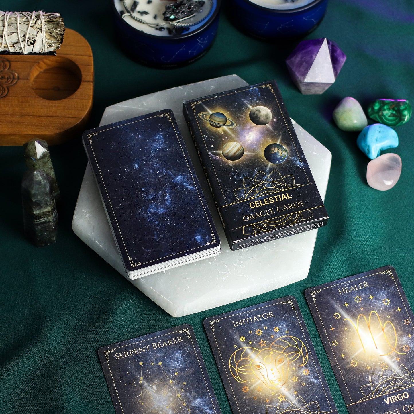 Celestial Energy Atlas Oracle Cards - Celestial Energy / Atlas Spiritual product packaging on clean background from Quintessential Holistic Health Ltd