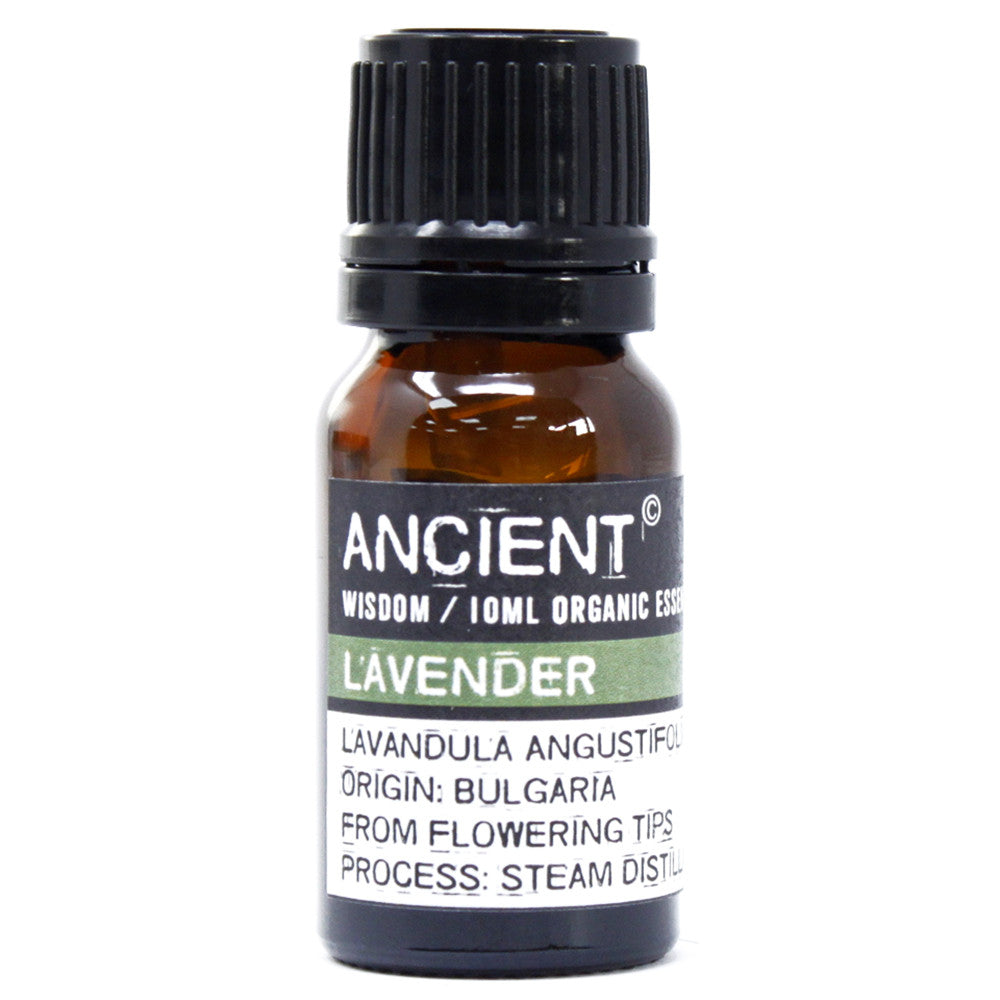 10ml Organic Essential Oil - Bulgarian Lavender product packaging on clean background from Quintessential Holistic Health Ltd