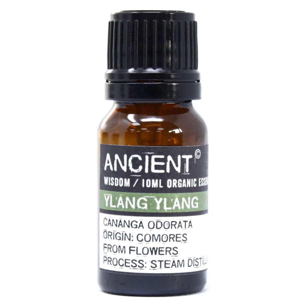 10ml Organic Essential Oil - Ylang Ylang product packaging on clean background from Quintessential Holistic Health Ltd