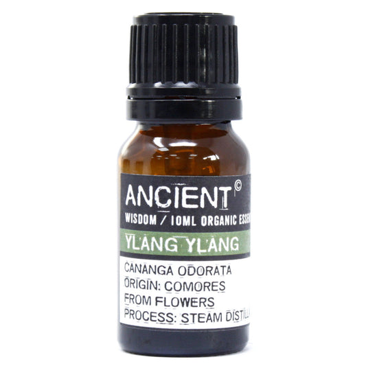 10ml Organic Essential Oil - Ylang Ylang product packaging on clean background from Quintessential Holistic Health Ltd