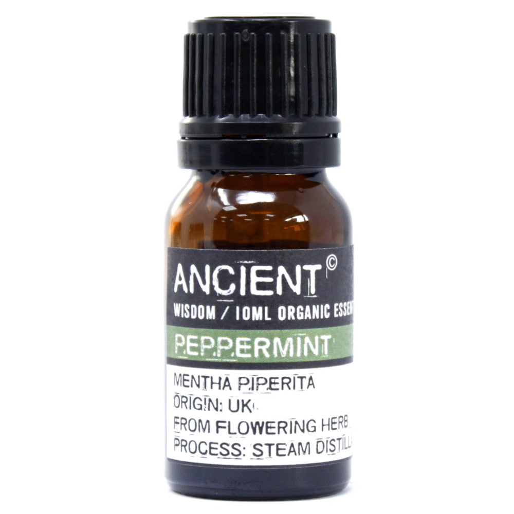 10ml Organic Essential Oil - Peppermint product packaging on clean background from Quintessential Holistic Health Ltd