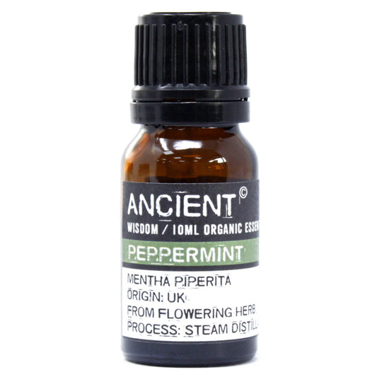 10ml Organic Essential Oil - Peppermint product packaging on clean background from Quintessential Holistic Health Ltd