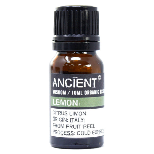 10ml Organic Essential Oil - Lemon product packaging on clean background from Quintessential Holistic Health Ltd