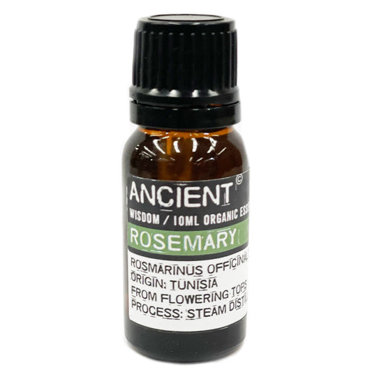 10ml Organic Essential Oil - Rosemary product packaging on clean background from Quintessential Holistic Health Ltd