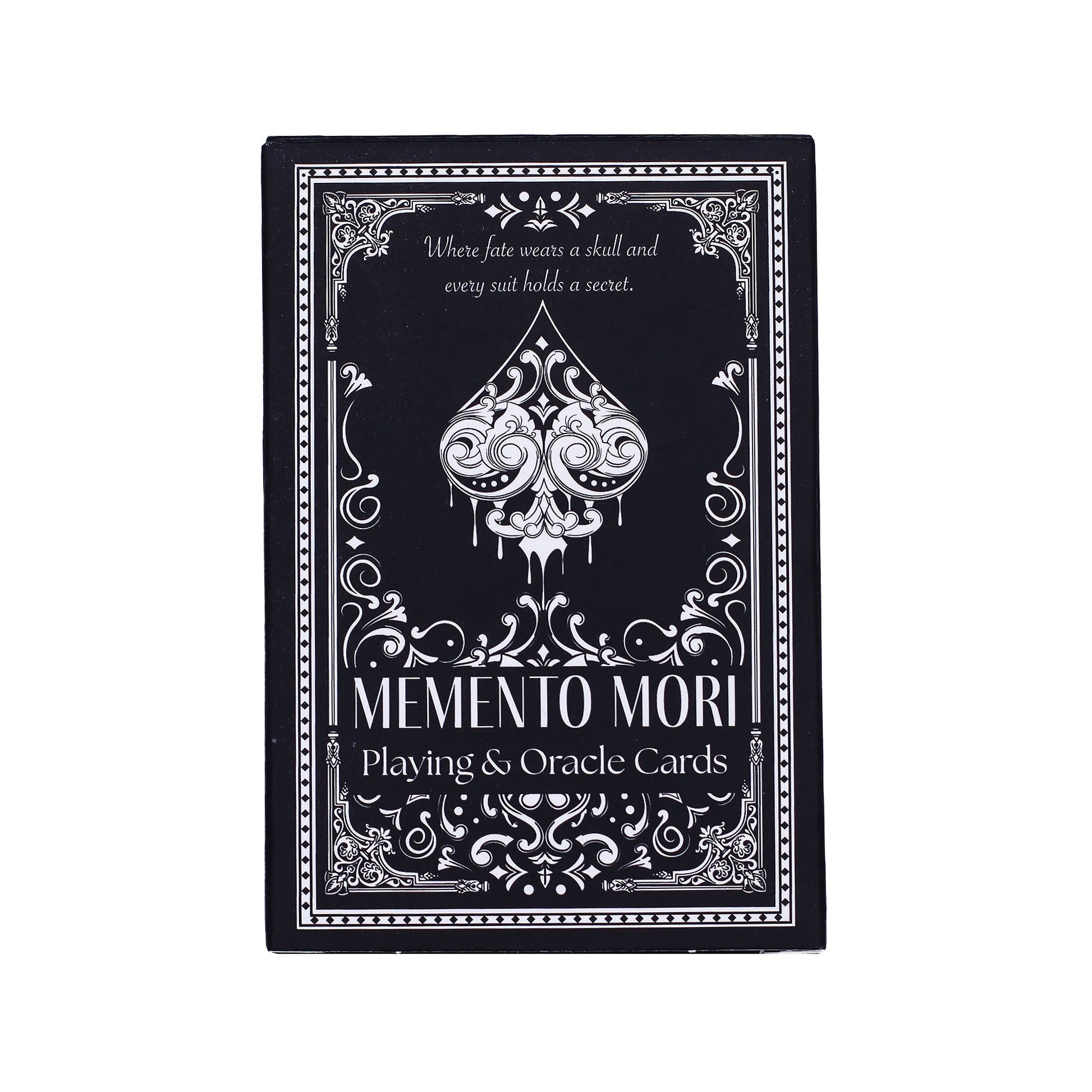 Playing and Oracle Cards - Gothic / Memento Mori product packaging on clean background from Quintessential Holistic Health Ltd