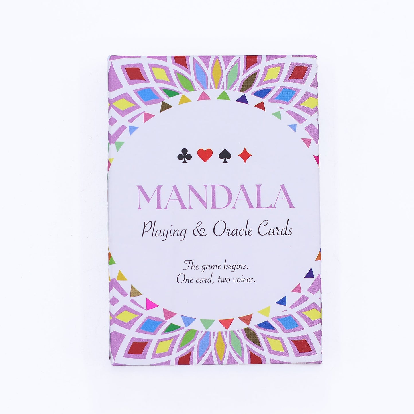 Playing and Oracle Cards – Mandala / Kaleidoscope Symmetry product packaging on clean background from Quintessential Holistic Health Ltd