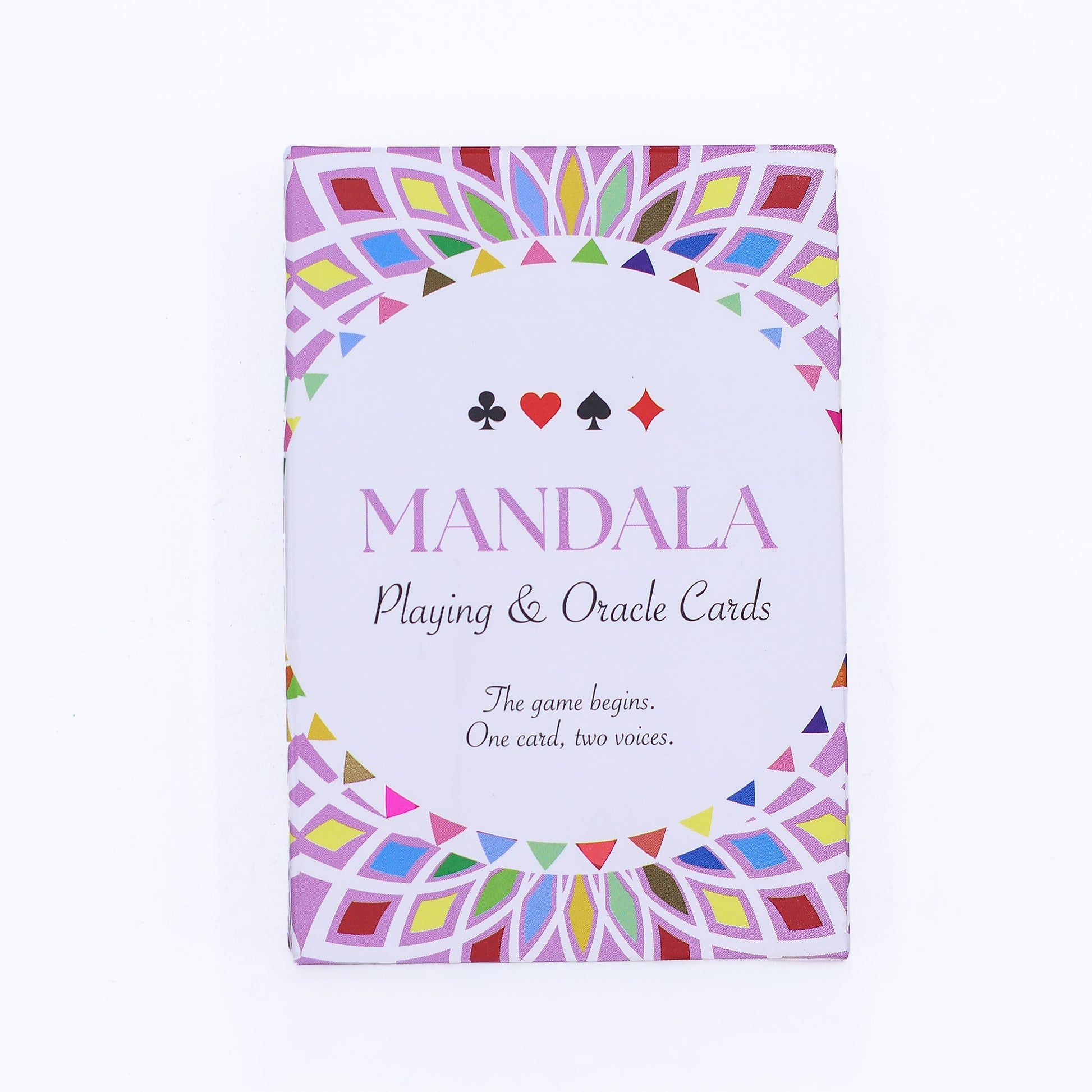 Playing and Oracle Cards – Mandala / Kaleidoscope Symmetry product packaging on clean background from Quintessential Holistic Health Ltd