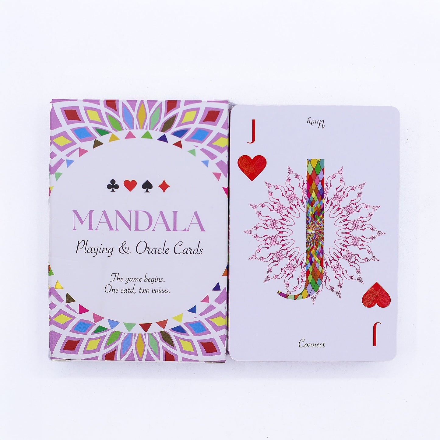 Playing and Oracle Cards – Mandala / Kaleidoscope Symmetry product packaging on clean background from Quintessential Holistic Health Ltd