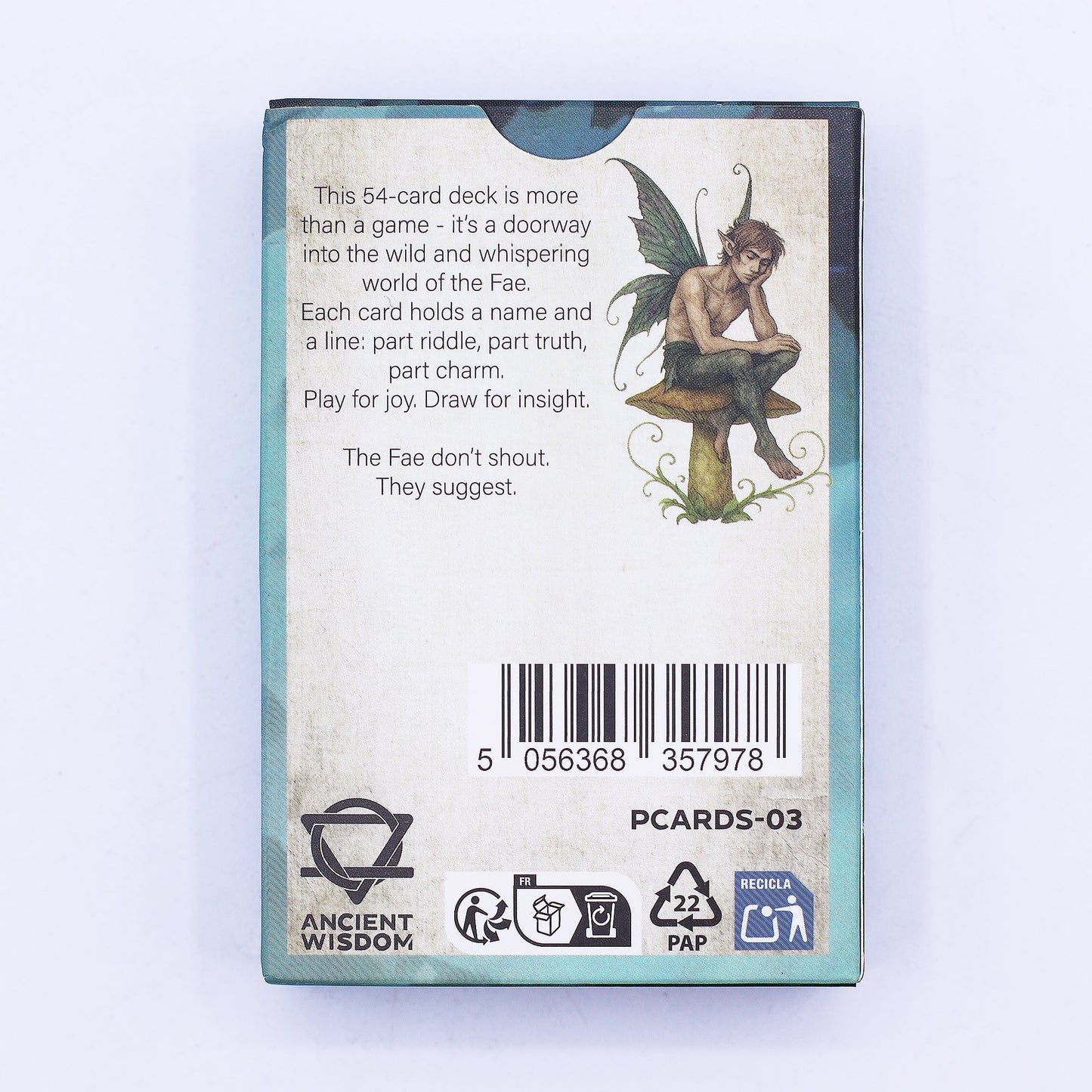 Playing and Oracle Cards – Fae Realm / Fairy Theme product packaging on clean background from Quintessential Holistic Health Ltd
