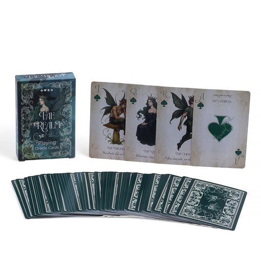 Playing and Oracle Cards – Fae Realm / Fairy Theme product packaging on clean background from Quintessential Holistic Health Ltd
