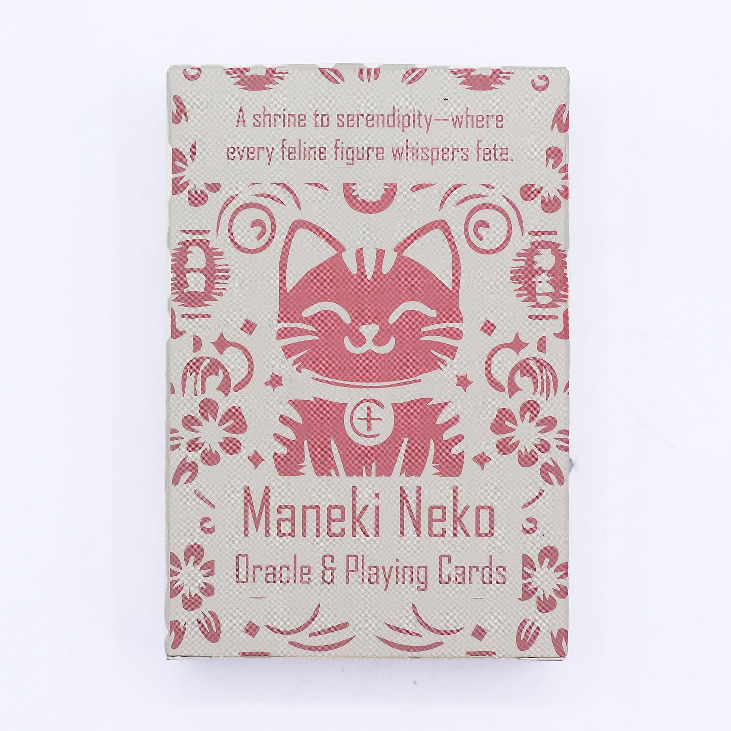 Playing and Oracle Cards- Fortune Cats / Maneki Neko product packaging on clean background from Quintessential Holistic Health Ltd