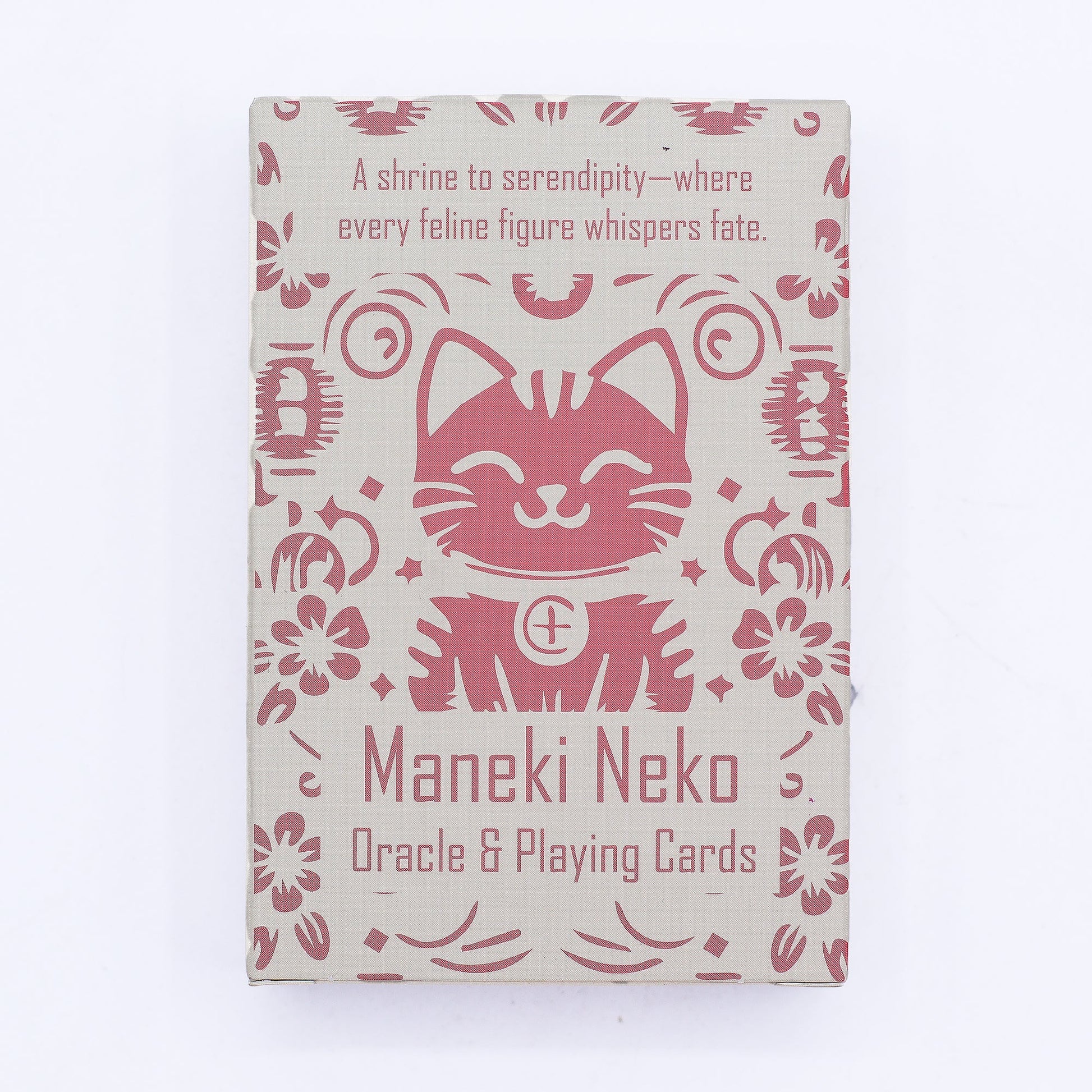 Playing and Oracle Cards- Fortune Cats / Maneki Neko product packaging on clean background from Quintessential Holistic Health Ltd
