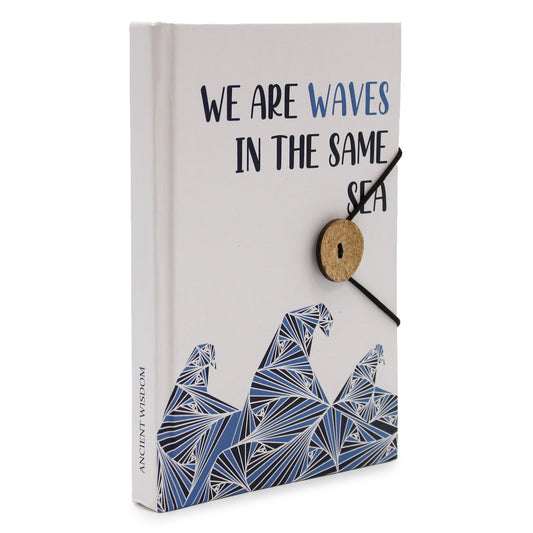 Handmade Eco-Friendly Notebook with Strap - We Are Waves in the Same Sea - main product image from Quintessential Holistic Health Ltd UK