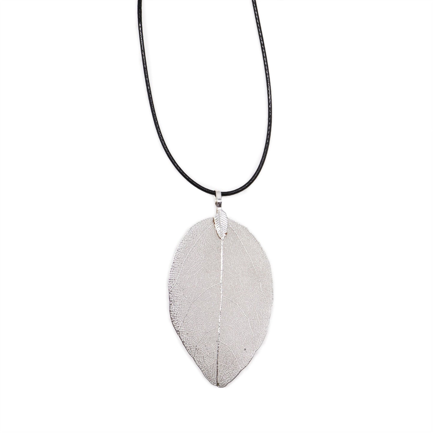 Real Leaf Necklace - Silver product packaging on clean background from Quintessential Holistic Health Ltd