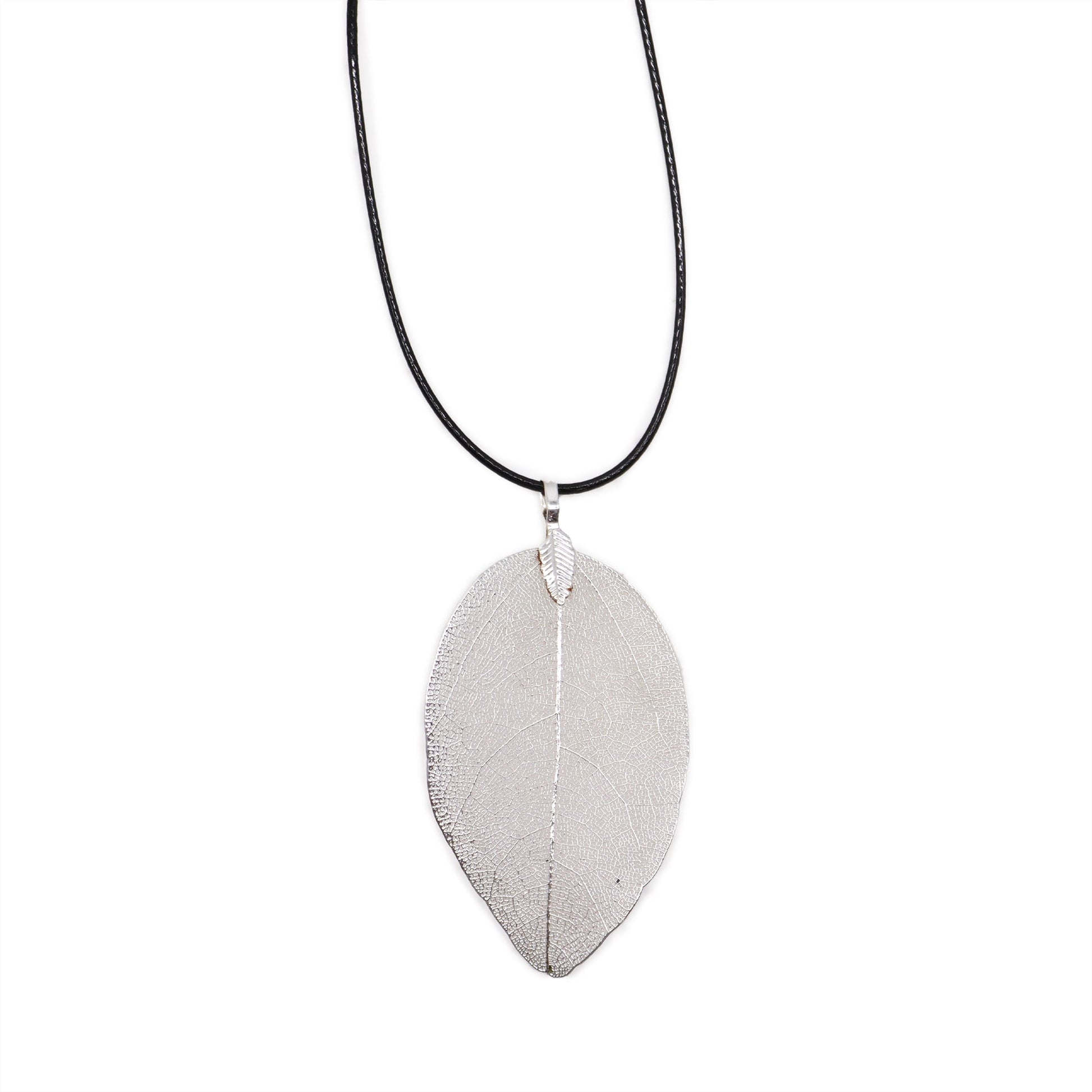 Real Leaf Necklace - Silver product packaging on clean background from Quintessential Holistic Health Ltd