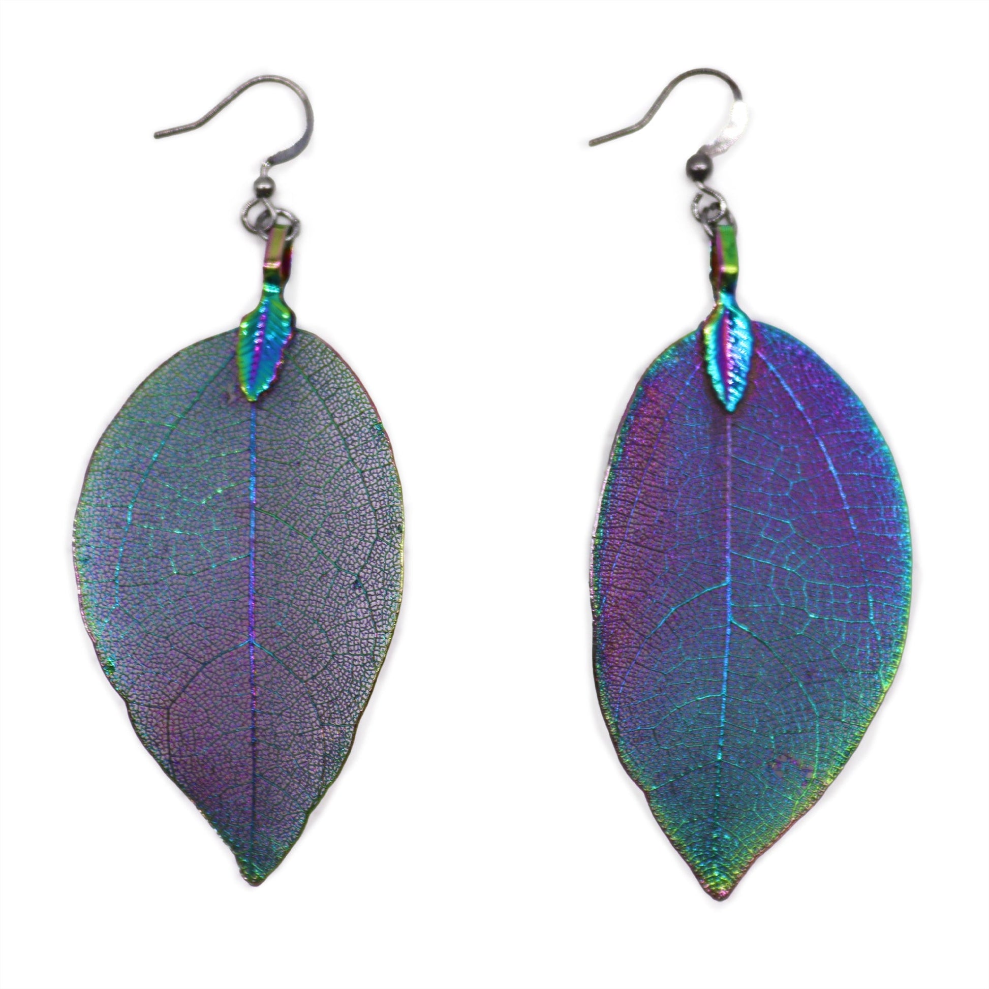 Real Leaf Earrings - Multicoloured product packaging on clean background from Quintessential Holistic Health Ltd
