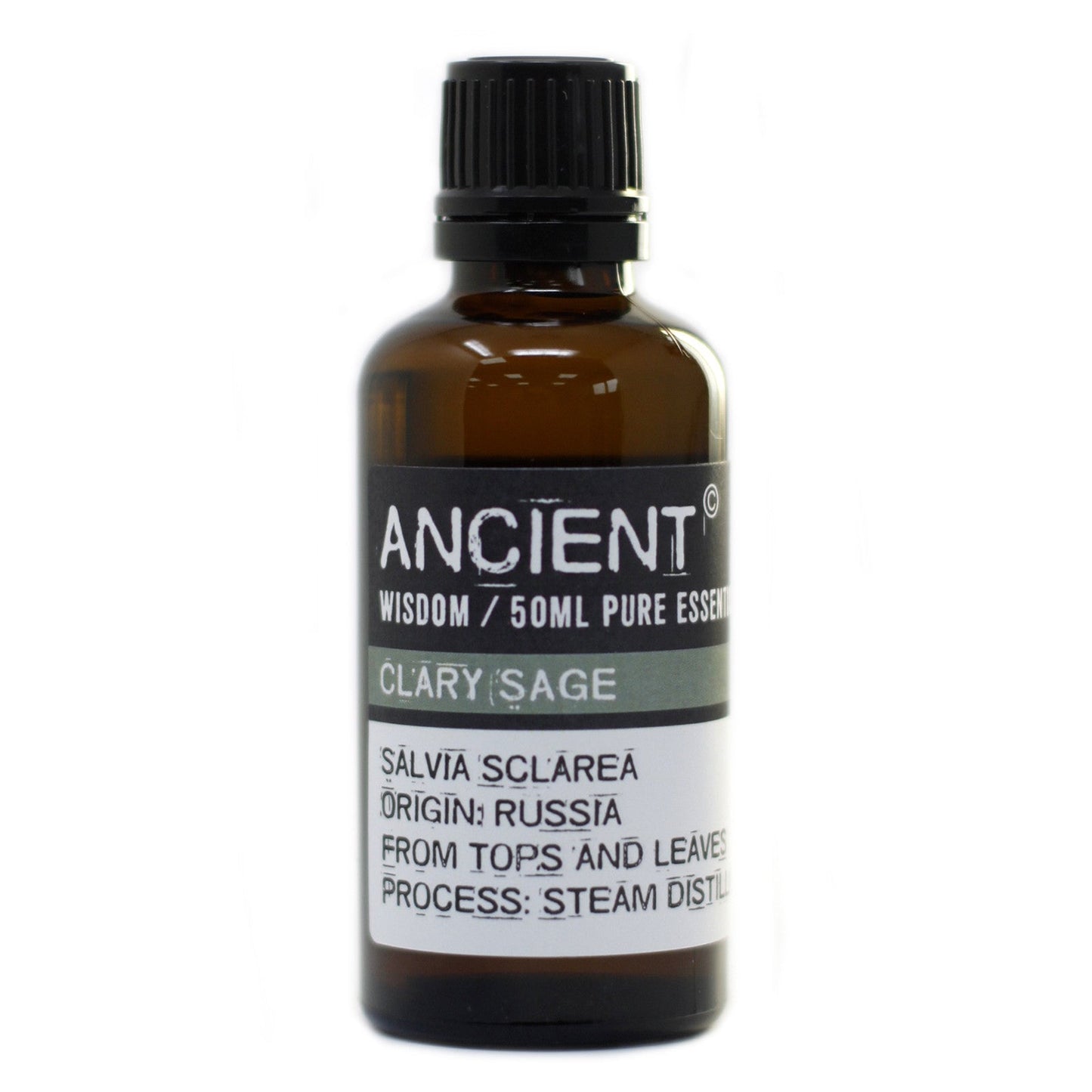 50ml Professional Essential Oil - Clary Sage product packaging on clean background from Quintessential Holistic Health Ltd