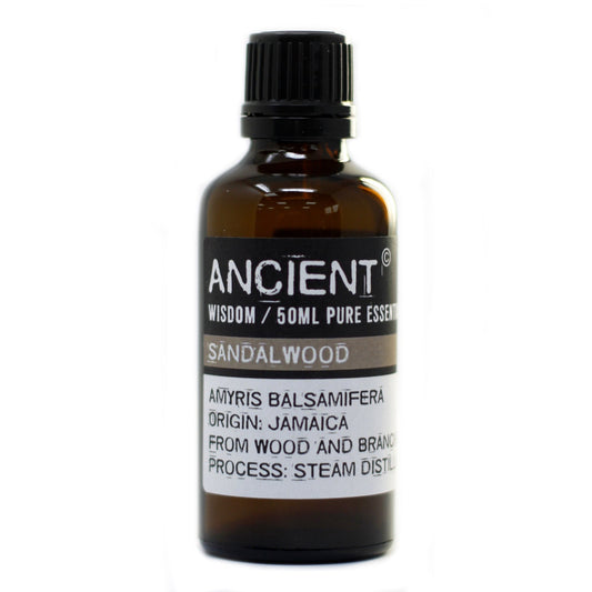 50ml Professional Pure Essential Oil - Sandalwood Amayris product packaging on clean background from Quintessential Holistic Health Ltd