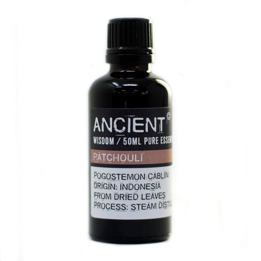 50ml Professional Pure Essential Oil - Patchouli product packaging on clean background from Quintessential Holistic Health Ltd
