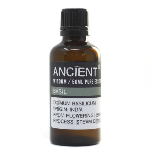 50ml Professional Essential Oil - Basil product packaging on clean background from Quintessential Holistic Health Ltd