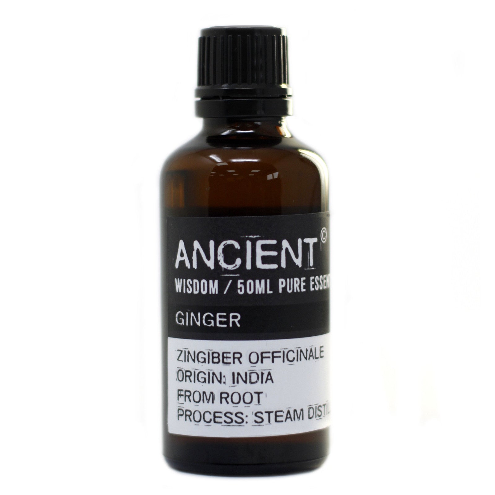 50ml Professional Essential Oil - Ginger product packaging on clean background from Quintessential Holistic Health Ltd