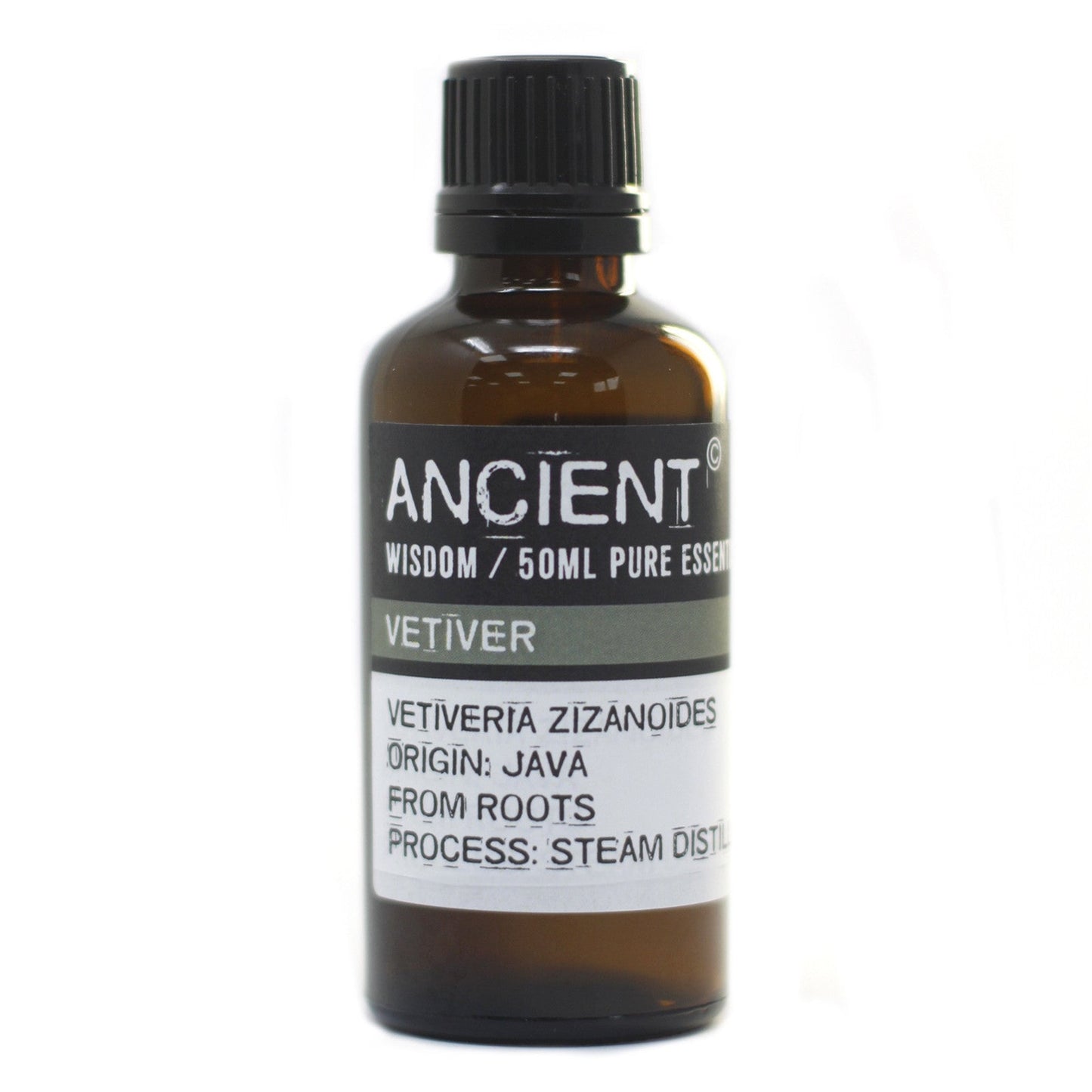 50ml Professional Pure Essential Oil - Vetiver product packaging on clean background from Quintessential Holistic Health Ltd