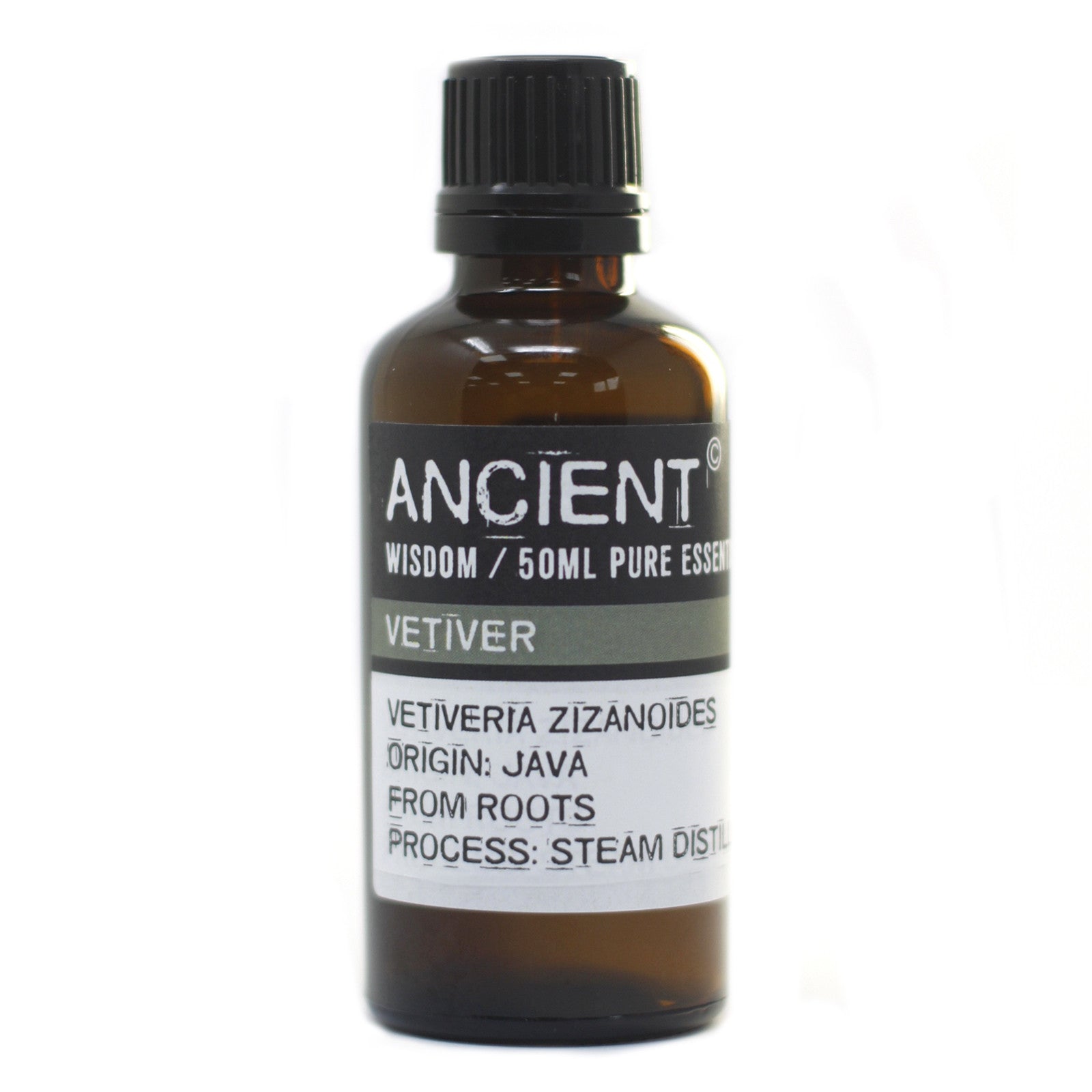 50ml Professional Pure Essential Oil - Vetiver product packaging on clean background from Quintessential Holistic Health Ltd